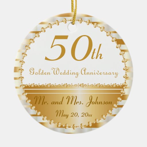 50th Golden Wedding Anniversary Ornament