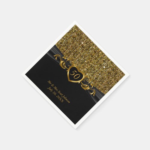 50th Golden Wedding Anniversary Paper Napkins