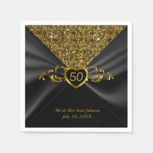 50th Golden Wedding Anniversary Paper Napkins
