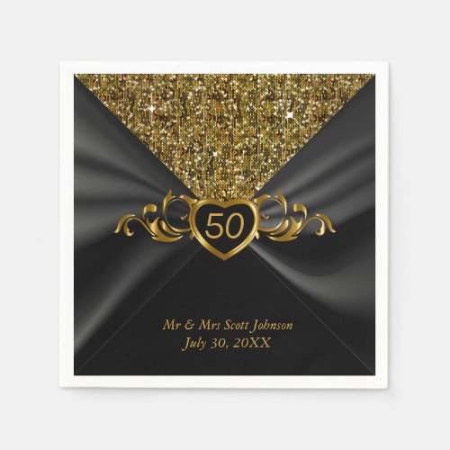 50th Golden Wedding Anniversary Paper Napkins