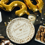 50th Golden Wedding Anniversary Paper Plate<br><div class="desc">Celebrate in style with these 50th golden wedding anniversary party paper plates. The template wording is easy to personalize and your guest will be thrilled when they see these fabulous party plates.</div>