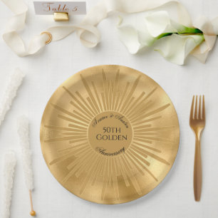 50th GOLDEN Wedding Anniversary  Paper Plates