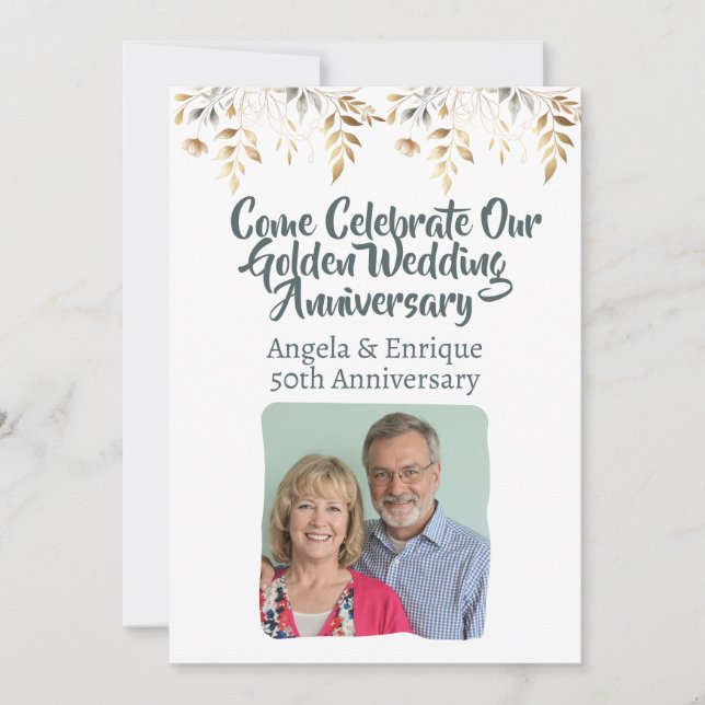 50th Golden Wedding Anniversary Party Celebration  Invitation (Front)