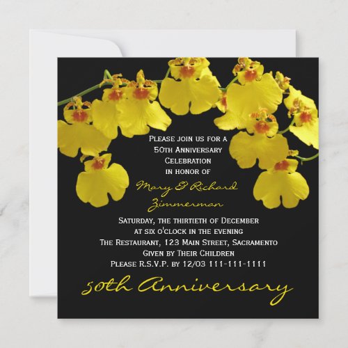 50th Golden Wedding Anniversary Party Invitation