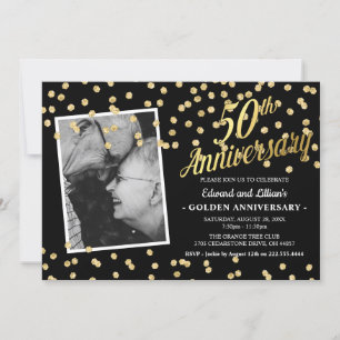 50th Golden Wedding Anniversary Party Invitation