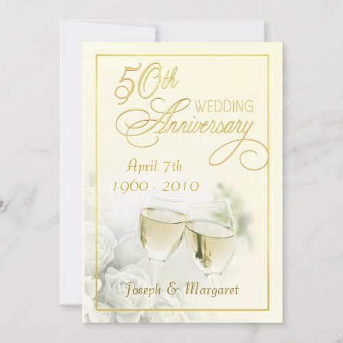 50th Golden Wedding Anniversary Party Invitations