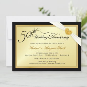 50th Golden Wedding Anniversary Party Invitations | Zazzle