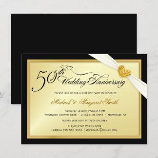 50th Golden Wedding Anniversary Party Invitations