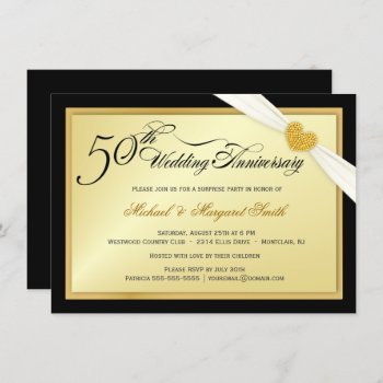 50th Golden Wedding Anniversary Party Invitations by SquirrelHugger at Zazzle