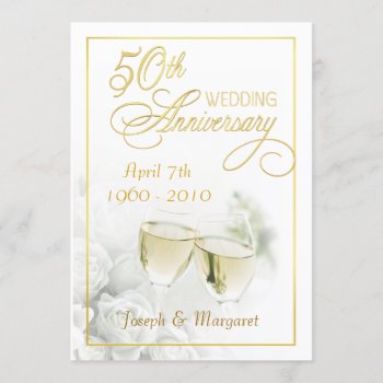 50th Golden Wedding Anniversary Party Invitations by SquirrelHugger at Zazzle