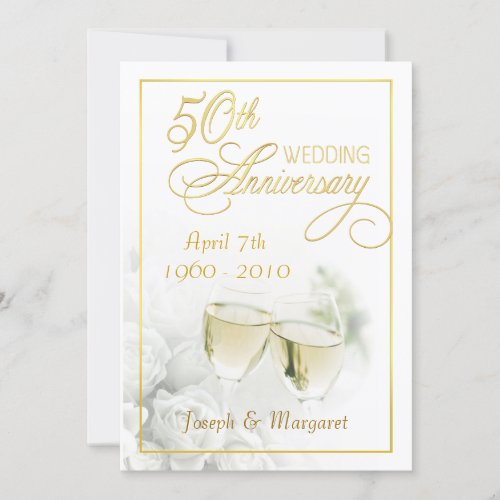 50th Golden Wedding Anniversary Party Invitations