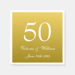50th Golden Wedding Anniversary Party Napkins