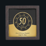 50th Golden Wedding Anniversary | Personalize Gift Box<br><div class="desc">50th Anniversary Keepsake Gift Box ready for you to personalize. 😀 If needed, you can remove the text and start fresh adding whatever text and font you like. 📌If you need further customization, please click the "Click to Customize further" or "Customize or Edit Design" button and use our design tool...</div>