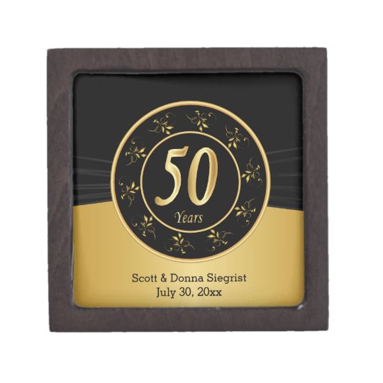 50th Golden Wedding Anniversary | Personalize Gift Box | Zazzle.com