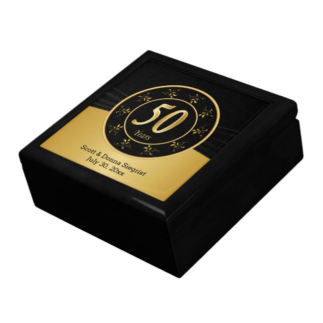 50th Golden Wedding Anniversary | Personalize Gift Box (Side)