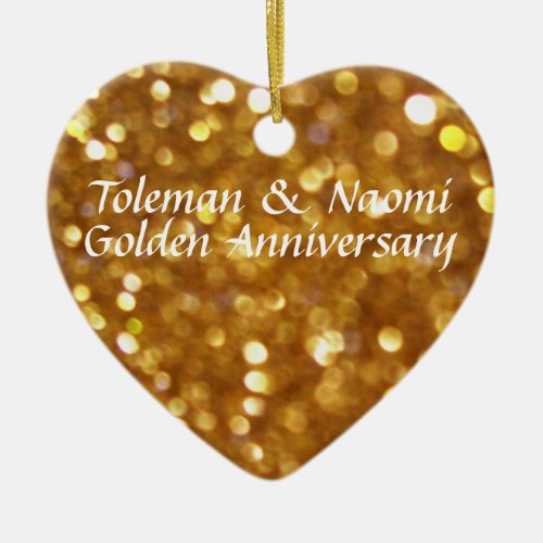 50th Golden Wedding Anniversary  Personalized Ceramic Ornament