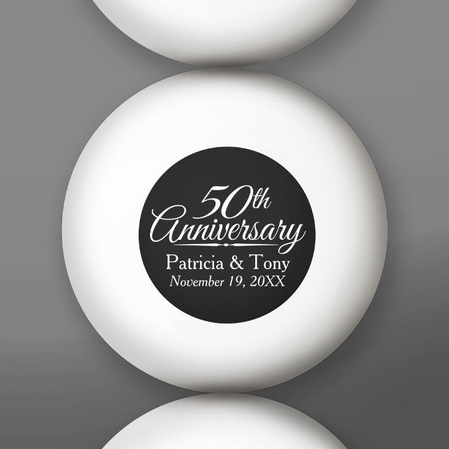 50th Golden Wedding Anniversary Personalized Ping Pong Ball (Custom Ping Pong Balls)
