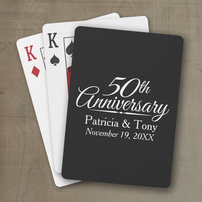 50th Golden Wedding Anniversary Personalized Poker Cards (50th Wedding Anniversary Playing Cards - Personalize with your information)