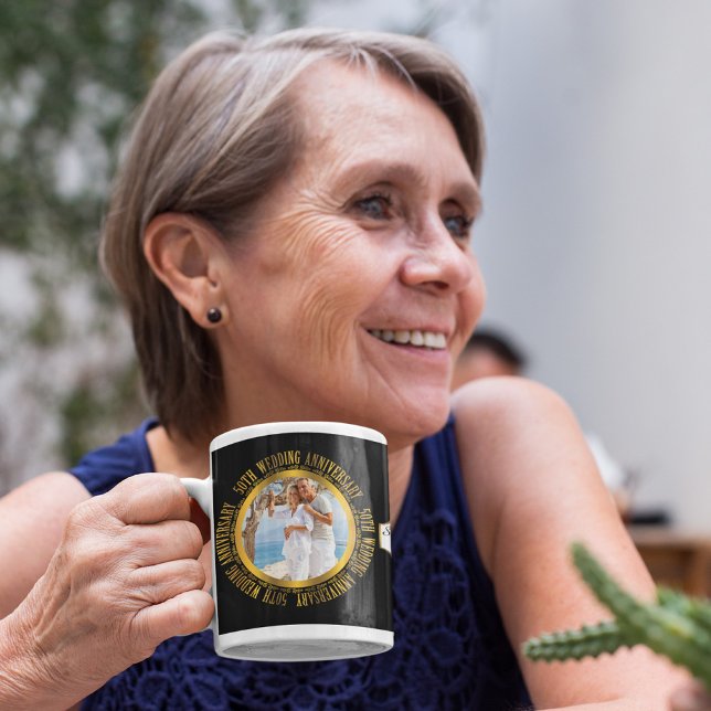 50th Golden Wedding Anniversary Photo Date Coffee Mug (Creator Uploaded)