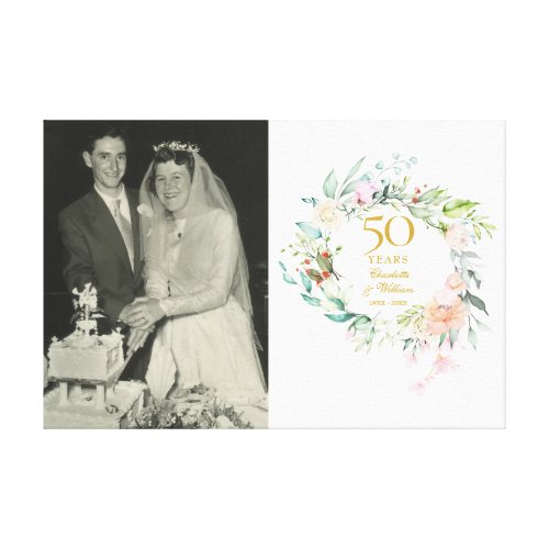 50th Golden Wedding Anniversary Photo Floral Roses