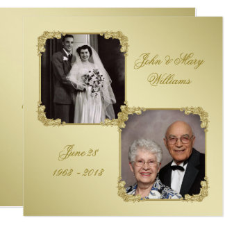 50th Golden Wedding Anniversary Photo Invite