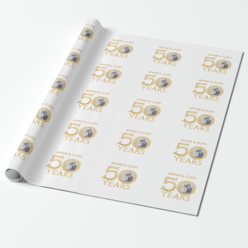 50th Golden Wedding Anniversary Photo Keepsake But Wrapping Paper