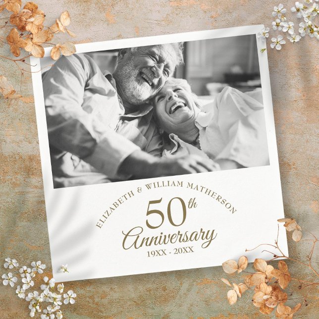 50th Golden Wedding Anniversary Photo Napkins (50th Golden Wedding Anniversary Photo Napkins)