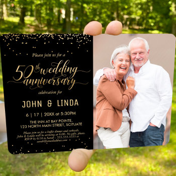 50th Golden Wedding Anniversary Photo Party Invite by GrandviewGraphics at Zazzle