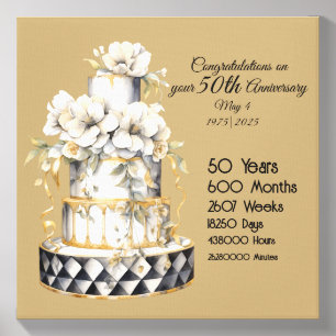 50th Golden Wedding Anniversary Photo Tile