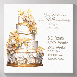 50th Golden Wedding Anniversary Photo Tile