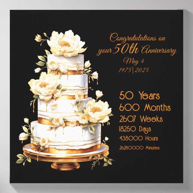 50th Golden Wedding Anniversary Photo Tile (Front Set)