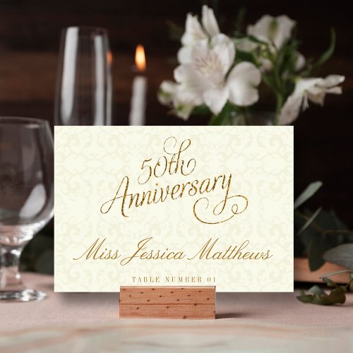 50th Golden Wedding Anniversary Place Cards