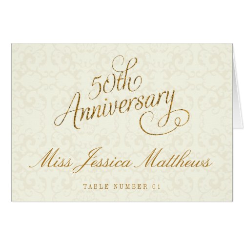 50th Golden Wedding Anniversary Place Cards