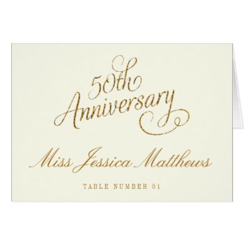 50th Golden Wedding Anniversary Place Cards by Invitation_Republic at Zazzle