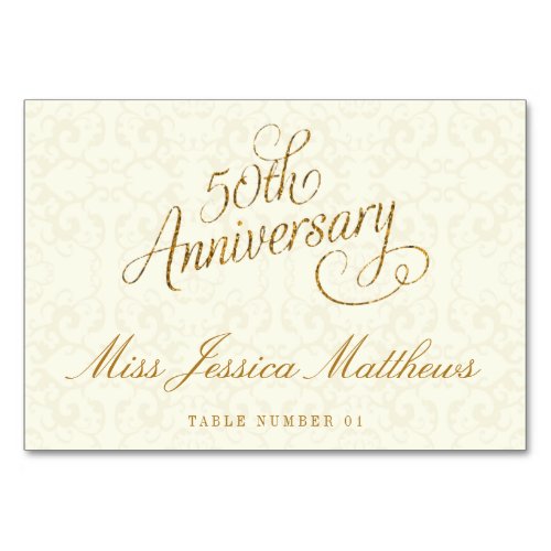 50th Golden Wedding Anniversary Place Cards