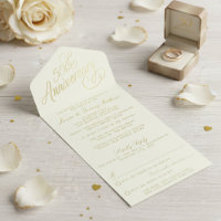 50th Golden Wedding Anniversary Real Foil Pressed