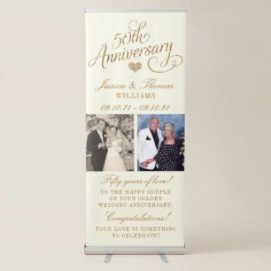 50th Golden Wedding Anniversary Retractable Banner