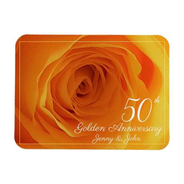 50th Golden Wedding Anniversary rose husband/ wife Magnet (Horizontal)