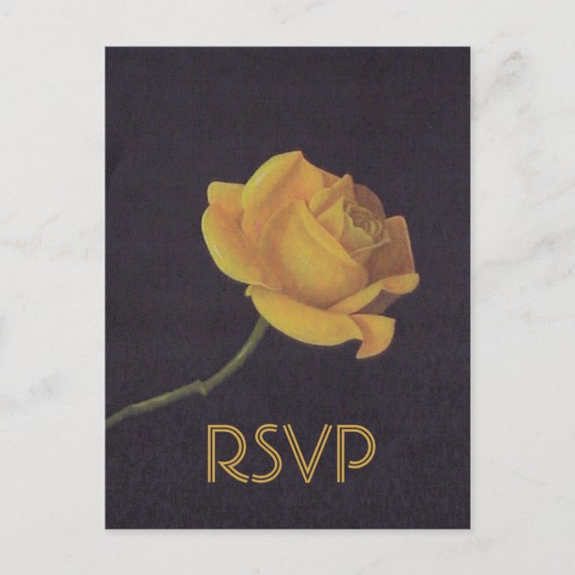 50th Golden Wedding Anniversary Rose RSVP Invitation Postcard (Front)