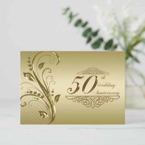 50th Golden Wedding Anniversary RSVP Card