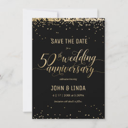 50th Golden Wedding Anniversary Save The Date Invitation