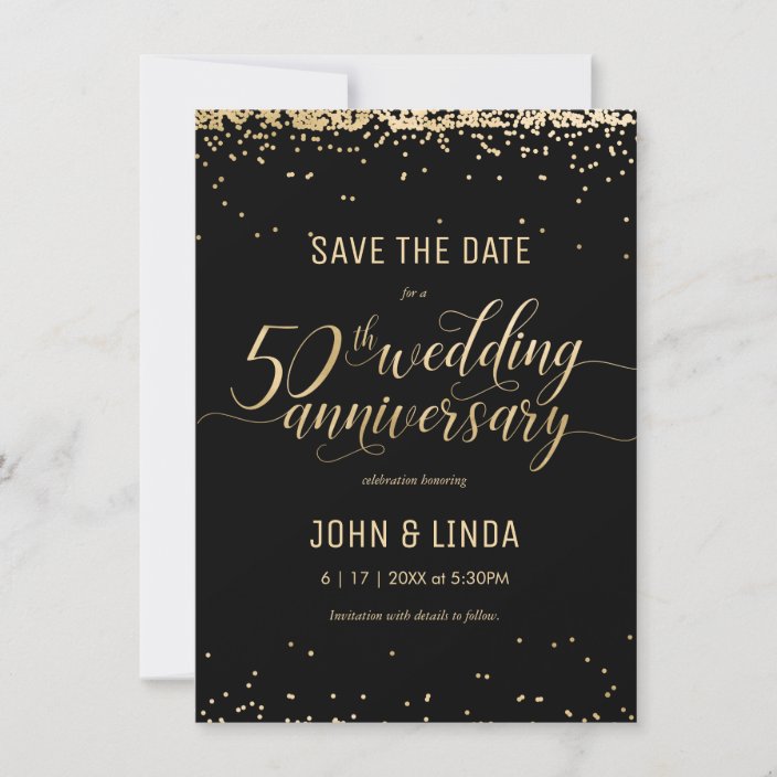 50th Golden Wedding Anniversary Save The Date Invitation | Zazzle.com