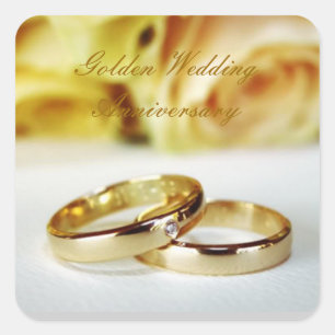 50TH Golden Wedding Anniversary Square Sticker