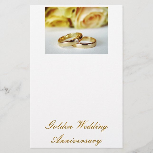 50TH Golden Wedding Anniversary Stationery (Front)