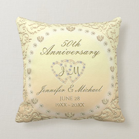 50th Golden Wedding Anniversary Throw Pillow Zazzle Com