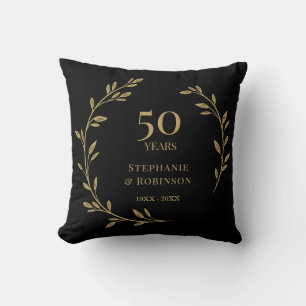50th Golden Wedding Anniversary Throw Pillow