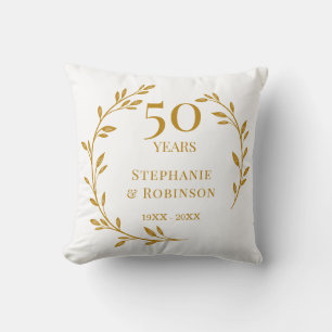 50th Golden Wedding Anniversary Throw Pillow