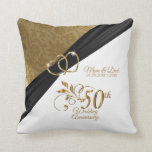 50th Golden Wedding Anniversary Throw Pillow