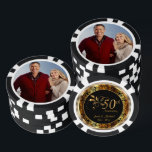 50th Golden Wedding Anniversary with Photo Poker Chips<br><div class="desc">Poker Chips. 50th Golden Wedding Anniversary Design. Add your photo. ✔NOTE: ONLY CHANGE THE TEMPLATE AREAS NEEDED! 😀 If needed, you can remove the text and start fresh adding whatever text and font you like. 📌If you need further customization, please click the "Click to Customize further" or "Customize or Edit...</div>