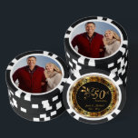 50th Golden Wedding Anniversary with Photo Poker Chips<br><div class="desc">Poker Chips. 50th Golden Wedding Anniversary Design. Add your photo. ✔NOTE: ONLY CHANGE THE TEMPLATE AREAS NEEDED! 😀 If needed, you can remove the text and start fresh adding whatever text and font you like. 📌If you need further customization, please click the "Click to Customize further" or "Customize or Edit...</div>
